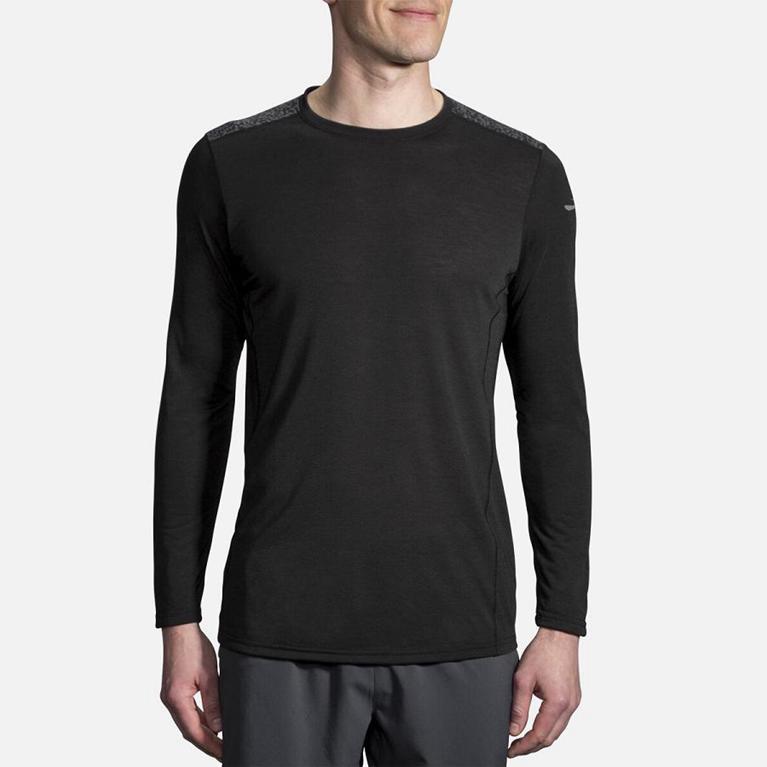 Brooks Distance Men's Long Sleeve Running Shirt - Grey (72896-CNWR)